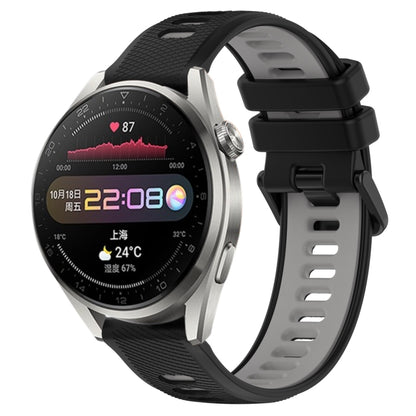 For Huawei Watch 3 Pro 22mm Sports Two-Color Silicone Watch Band(Black+Grey) by bashfashion