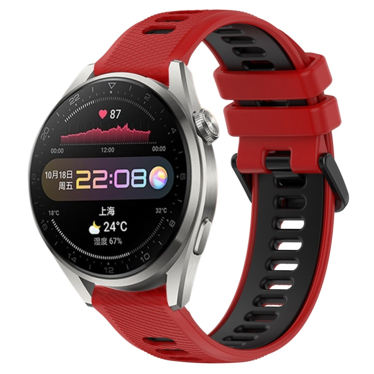For Huawei Watch 3 Pro 22mm Sports Two-Color Silicone Watch Band(Red+Black) by bashfashion