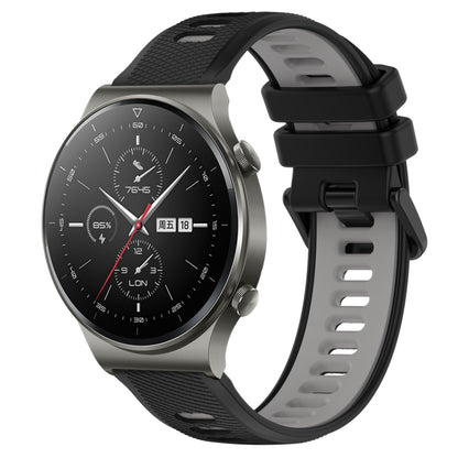 For Huawei GT2 Pro 22mm Sports Two-Color Silicone Watch Band(Black+Grey) by bashfashion