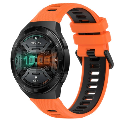 For Huawei Watch GT 2E 22mm Sports Two-Color Silicone Watch Band(Orange+Black) by bashfashion