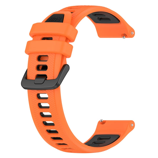 For Huawei GT2 46mm 22mm Sports Two-Color Silicone Watch Band(Orange+Black) by bashfashion
