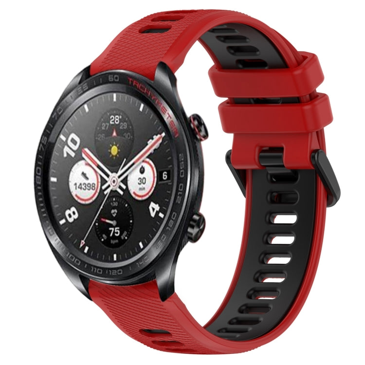 For Honor Watch Dream 22mm Sports Two-Color Silicone Watch Band(Red+Black) by bashfashion