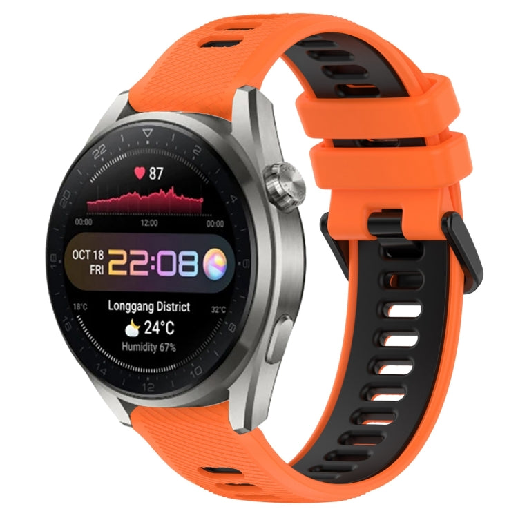 For Huawei Watch 3 Pro New 22mm Sports Two-Color Silicone Watch Band(Orange+Black) by bashfashion