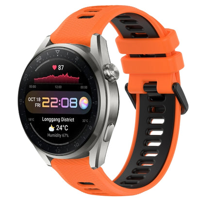 For Huawei Watch 3 Pro New 22mm Sports Two-Color Silicone Watch Band(Orange+Black) by bashfashion