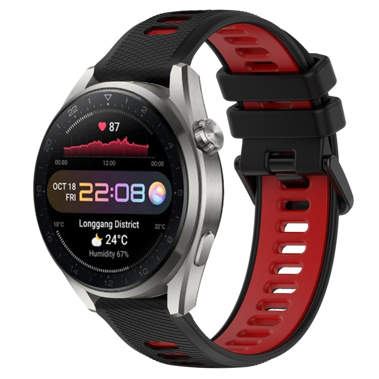 For Huawei Watch 3 Pro New 22mm Sports Two-Color Silicone Watch Band(Black+Red) by bashfashion