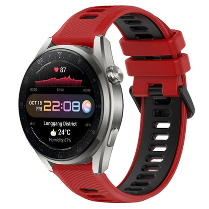 For Huawei Watch 3 Pro New 22mm Sports Two-Color Silicone Watch Band(Red+Black) by bashfashion