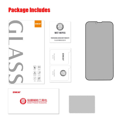 For iPhone 14 / 13 Pro / 13 ENKAY Hat-Prince 25 Degree Privacy 8K UHD AGC Tempered Glass Film by ENKAY