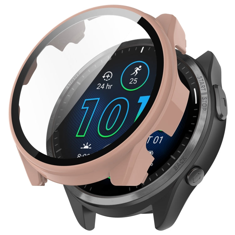 For Garmin Forerunner 965 PC + Toughened Film Integrated Watch Protective Case(Pink) by bashfashion
