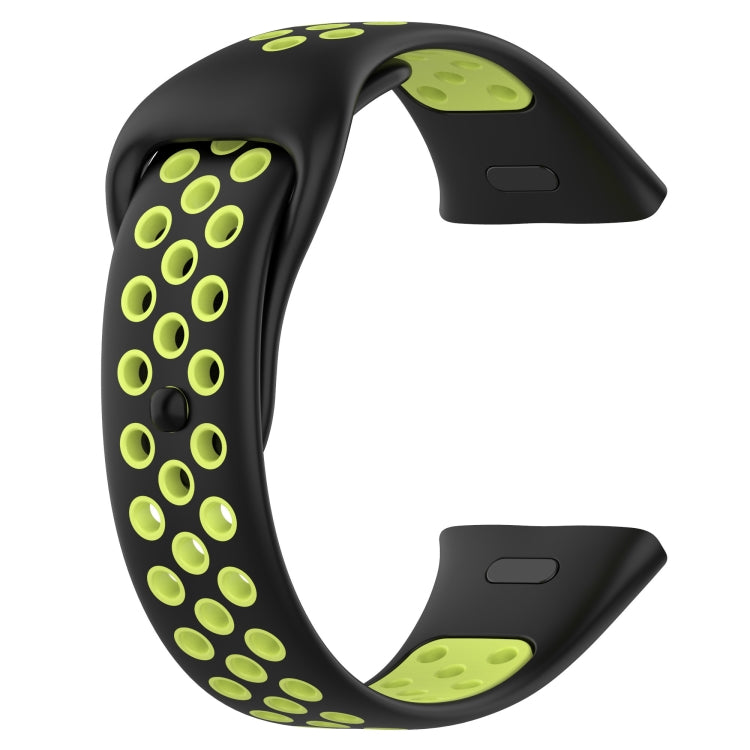 For Redmi Watch 3 Sports Two-Color Silicone Watch Band(Black+Green) by bashfashion