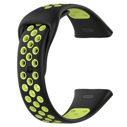 For Redmi Watch 3 Sports Two-Color Silicone Watch Band(Black+Green) by bashfashion