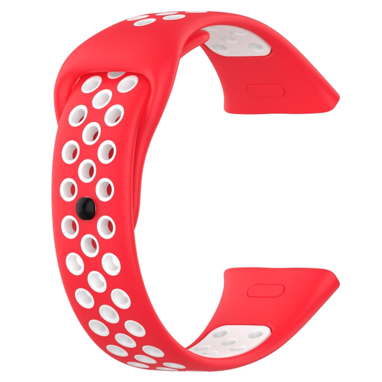 For Redmi Watch 3 Sports Two-Color Silicone Watch Band(Red+White) by bashfashion