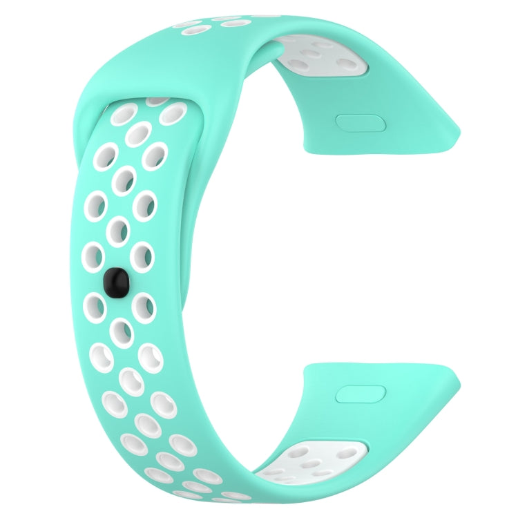 For Redmi Watch 3 Sports Two-Color Silicone Watch Band(Teal+White) by bashfashion