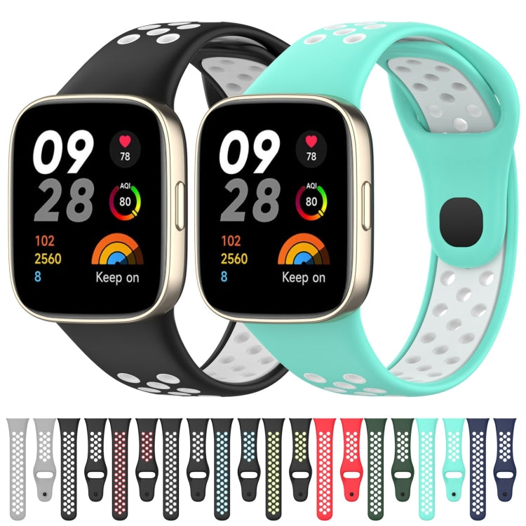 For Redmi Watch 3 Sports Two-Color Silicone Watch Band(Red+White) by bashfashion