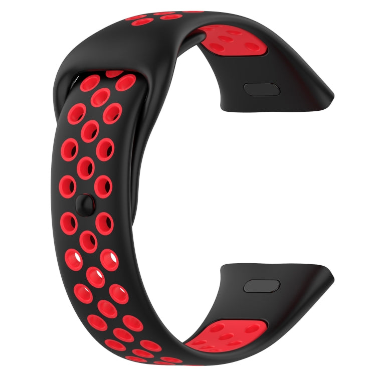 For Redmi Watch 3 Lite Sports Two-Color Silicone Watch Band(Black+Red) by bashfashion