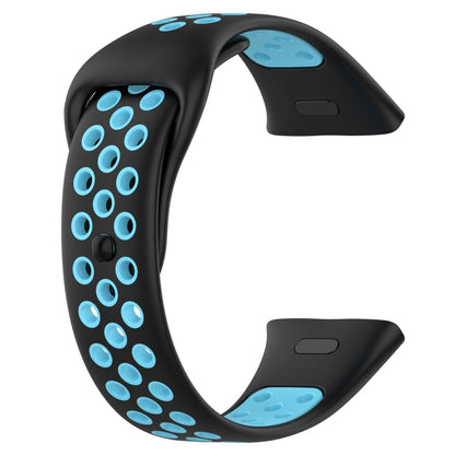 For Redmi Watch 3 Lite Sports Two-Color Silicone Watch Band(Black+Blue) by bashfashion