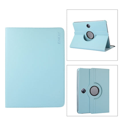 For OnePlus Pad / OPPO Pad 2 ENKAY 360 Degree Rotation Stand Litchi Leather Smart Tablet Case(Light Blue) by ENKAY
