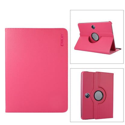 For OnePlus Pad / OPPO Pad 2 ENKAY 360 Degree Rotation Stand Litchi Leather Smart Tablet Case(Rose) by ENKAY