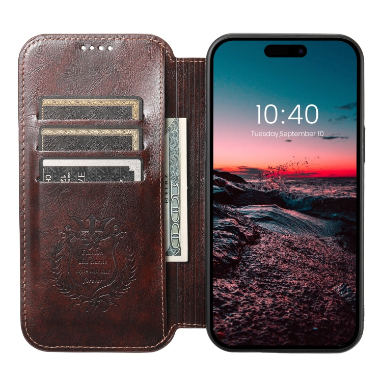 For iPhone 13 Pro Max Suteni J05 Leather Magnetic Magsafe Phone Case(Brown) by Suteni