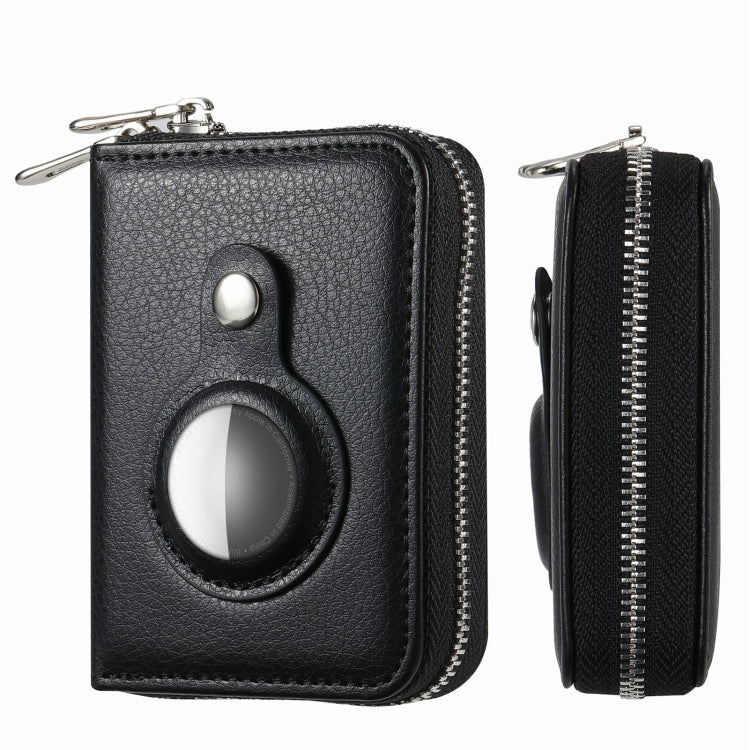 For AirTag Zipper Wallet Protective Cover Case(Black) by bashfashion