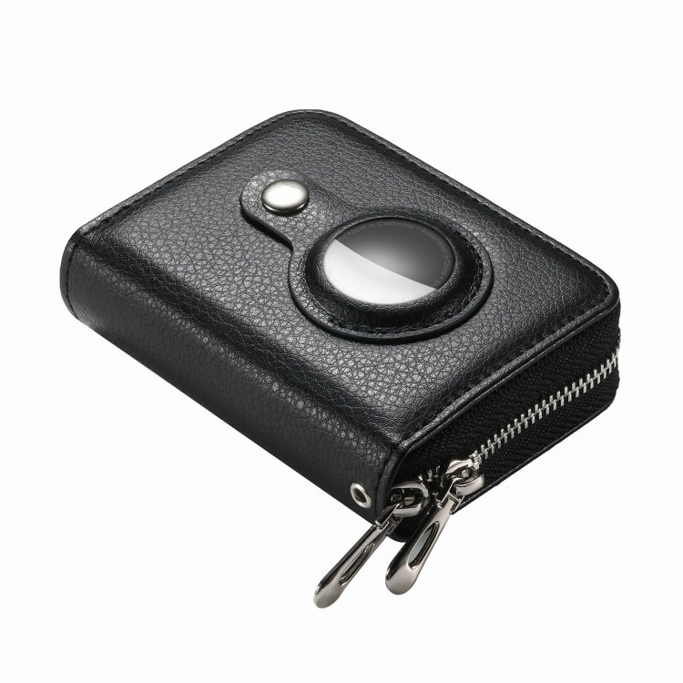 For AirTag Zipper Wallet Protective Cover Case(Black) by bashfashion