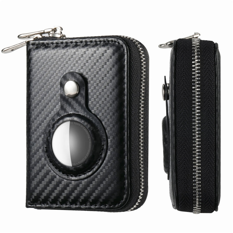 For AirTag Zipper Wallet Protective Cover Case(Matte Black) by bashfashion