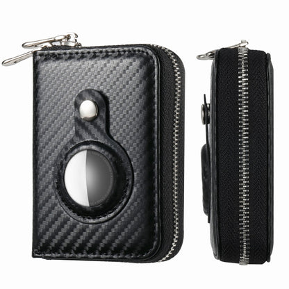 For AirTag Zipper Wallet Protective Cover Case(Matte Black) by bashfashion