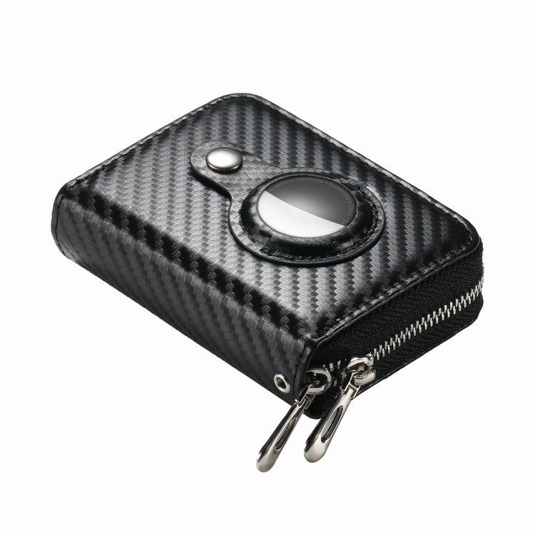 For AirTag Zipper Wallet Protective Cover Case(Matte Black) by bashfashion