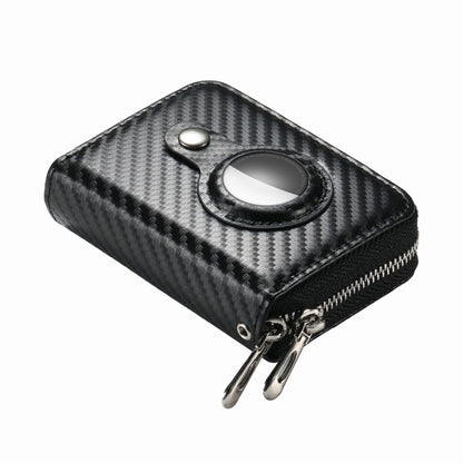 For AirTag Zipper Wallet Protective Cover Case(Matte Black) by bashfashion