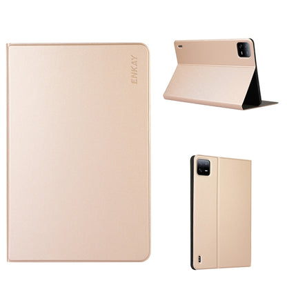 For Xiaomi Pad 6 / Pad 6 Pro ENKAY Leather Stand Smart Tablet Case(Golden) by ENKAY