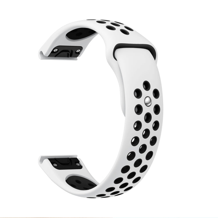 For Garmin Forerunner 965 22mm Sports Breathable Silicone Watch Band(White+Black) by bashfashion