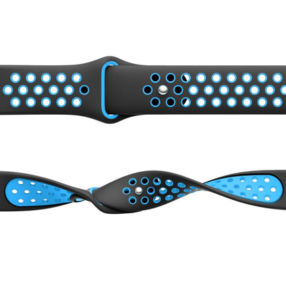 For Garmin MARQ Athlete Gen 2 22mm Sports Breathable Silicone Watch Band(Black+Blue) by bashfashion