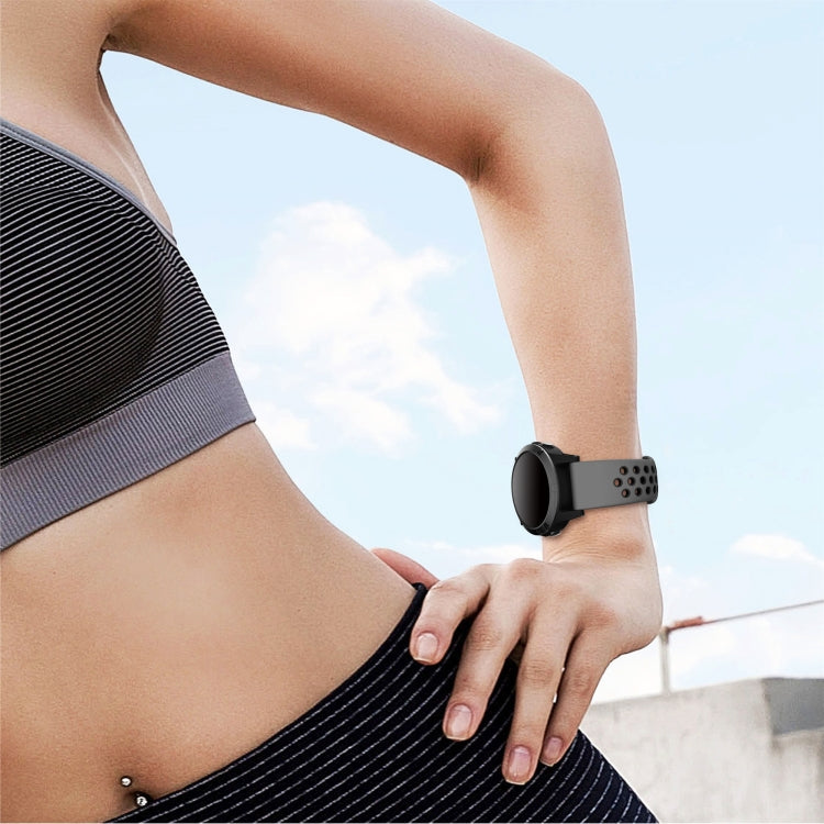 For Garmin Instinct 22mm Sports Breathable Silicone Watch Band(Black+Grey) by bashfashion