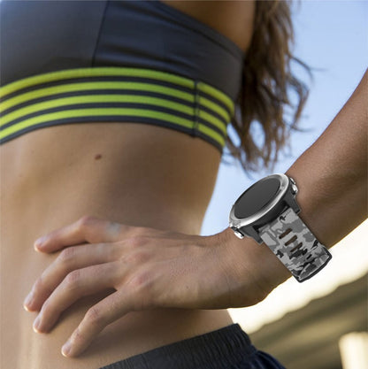 For Garmin Fenix 5X Plus 26mm Camouflage Printed Silicone Watch Band(Grey+Army Camouflage) by bashfashion