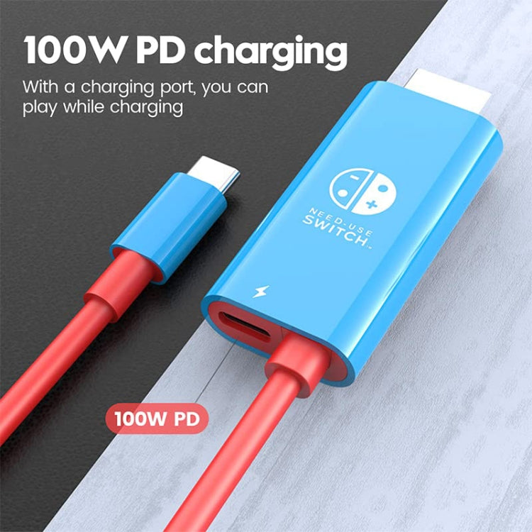 ENKAY ENK-CB136 6.6Ft. Type-C to HDMI Conversion Cable for Switch 4K HD Projection TV by ENKAY