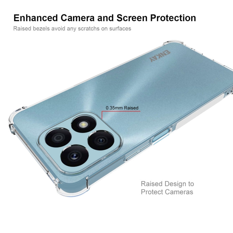 For Honor X8A 4G Global ENKAY Hat-Prince Transparent TPU Shockproof Phone Case with Glass Film by ENKAY