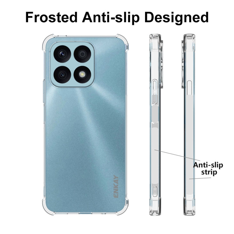 For Honor X8A 4G Global ENKAY Hat-Prince Transparent TPU Shockproof Phone Case with Glass Film by ENKAY