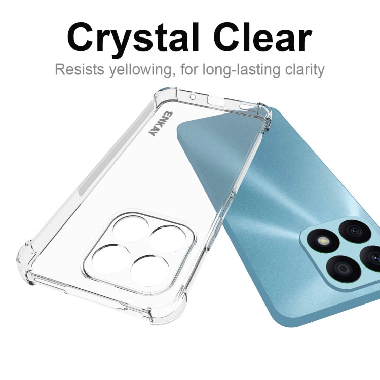 For Honor X8A 4G Global ENKAY Hat-Prince Transparent TPU Shockproof Phone Case with Glass Film by ENKAY
