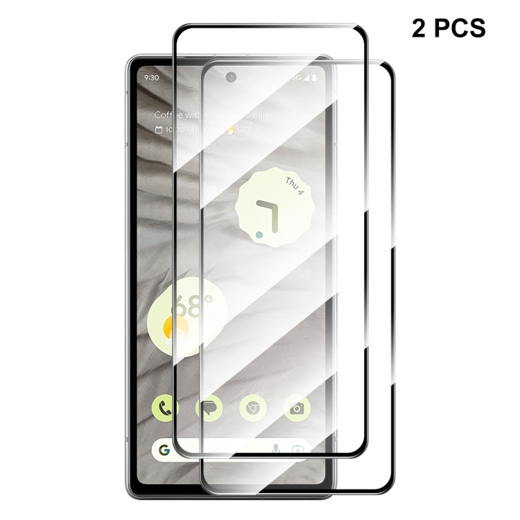 2pcs For Google Pixel 7A ENKAY Full Glue High Aluminum-silicon Tempered Glass Film by ENKAY
