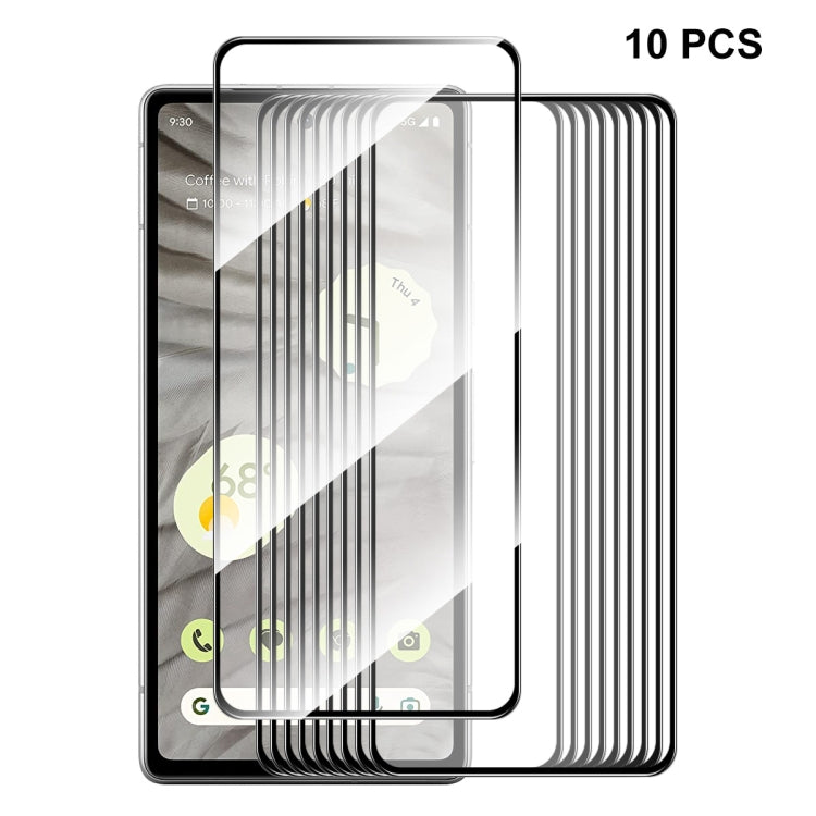 10pcs For Google Pixel 7A ENKAY Full Glue High Aluminum-silicon Tempered Glass Film by ENKAY