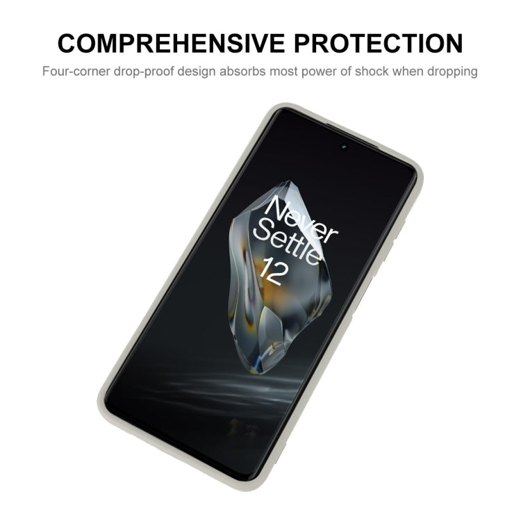 For OnePlus 12 ENKAY Liquid Silicone Soft Shockproof Phone Case(Beige) by ENKAY