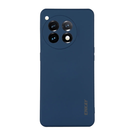 For OnePlus 12 ENKAY Liquid Silicone Soft Shockproof Phone Case(Dark Blue) by ENKAY
