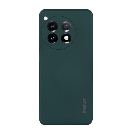 For OnePlus 12 ENKAY Liquid Silicone Soft Shockproof Phone Case(Dark Green) by ENKAY