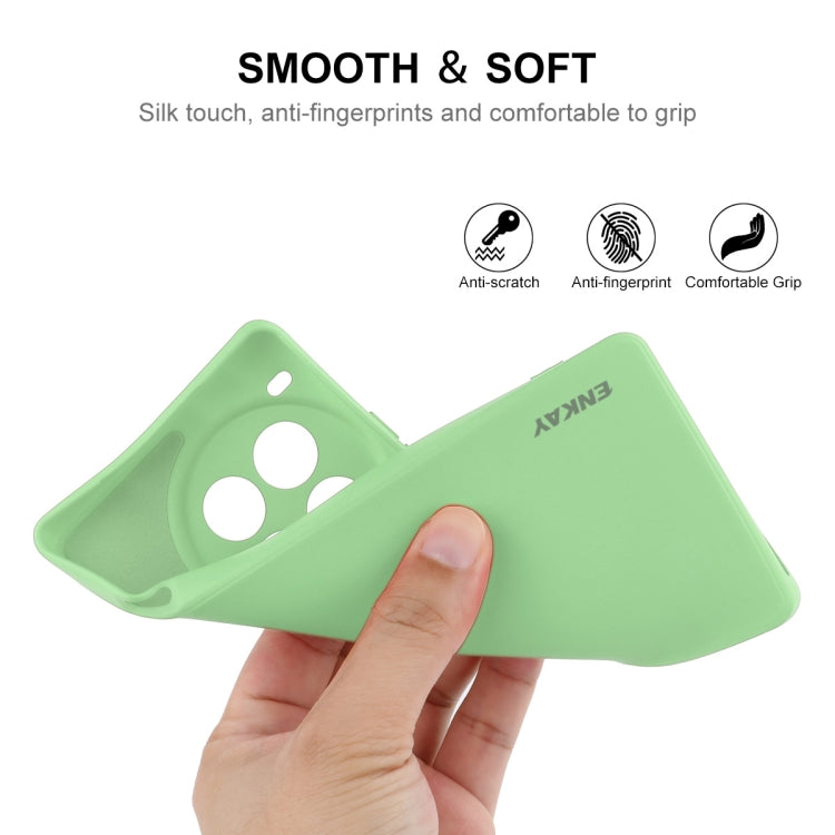 For OnePlus Ace 3 Pro ENKAY Liquid Silicone Soft Shockproof Phone Case(Light Green) by ENKAY