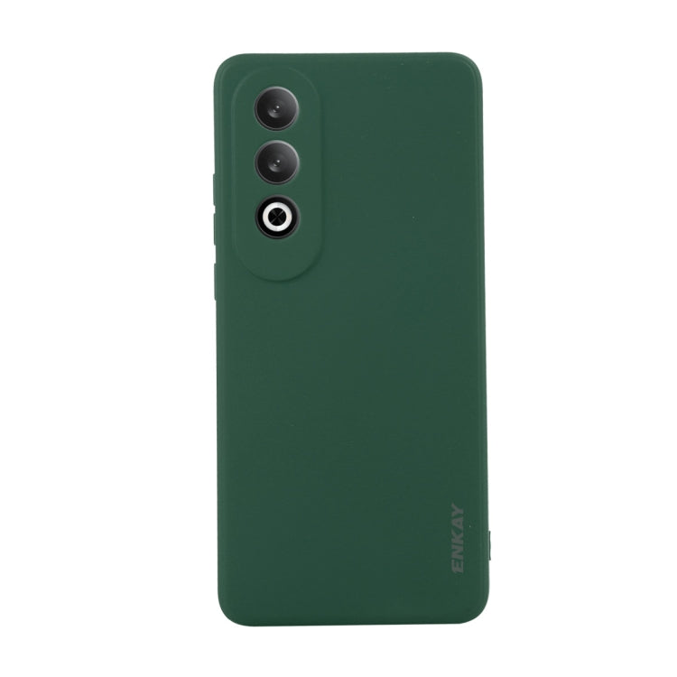 For OnePlus Nord CE4 ENKAY Liquid Silicone Soft Shockproof Phone Case(Dark Green) by ENKAY