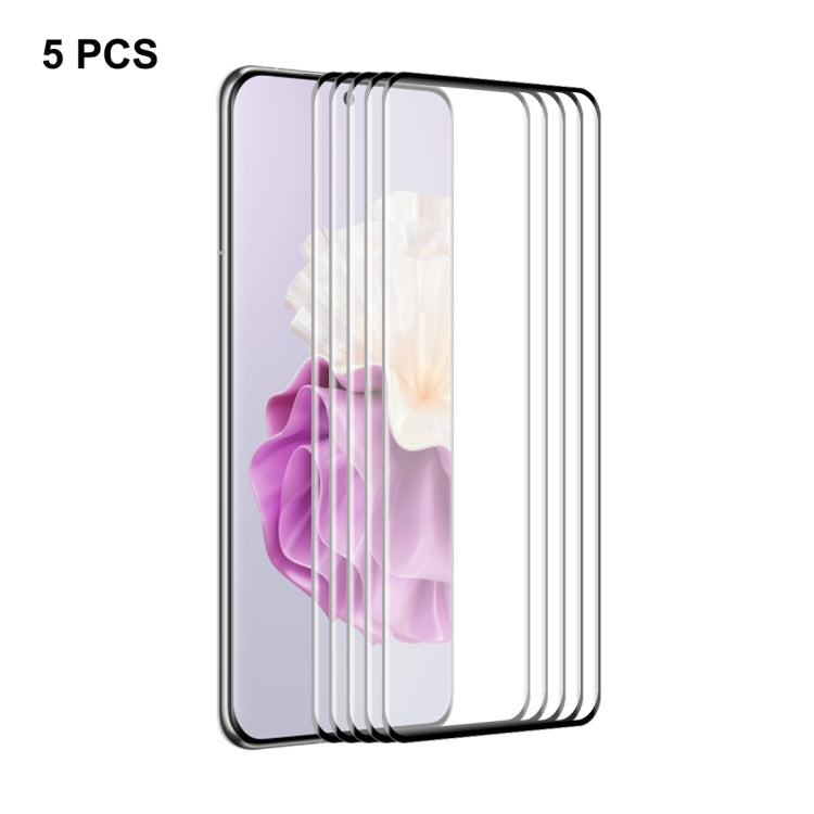 For Huawei P60 Pro / Art 5pcs ENKAY 3D Curved Full Glue Hot Bending Tempered Glass Full Film by ENKAY
