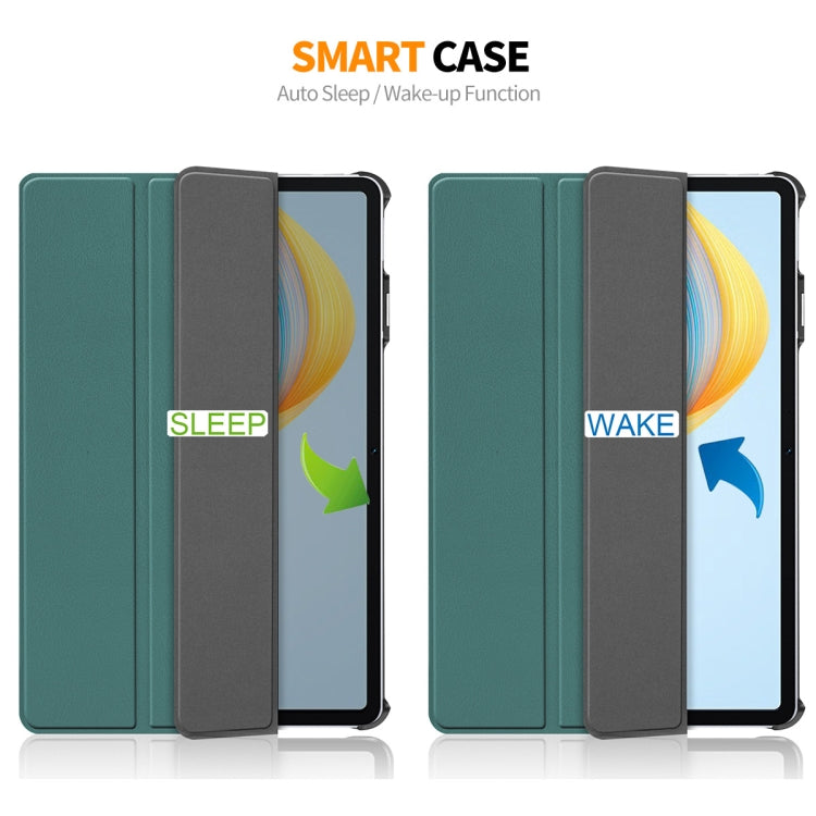 For Honor Pad V8 ENKAY Tri-fold Custer Texture Leather Smart Tablet Case(Grey) by ENKAY