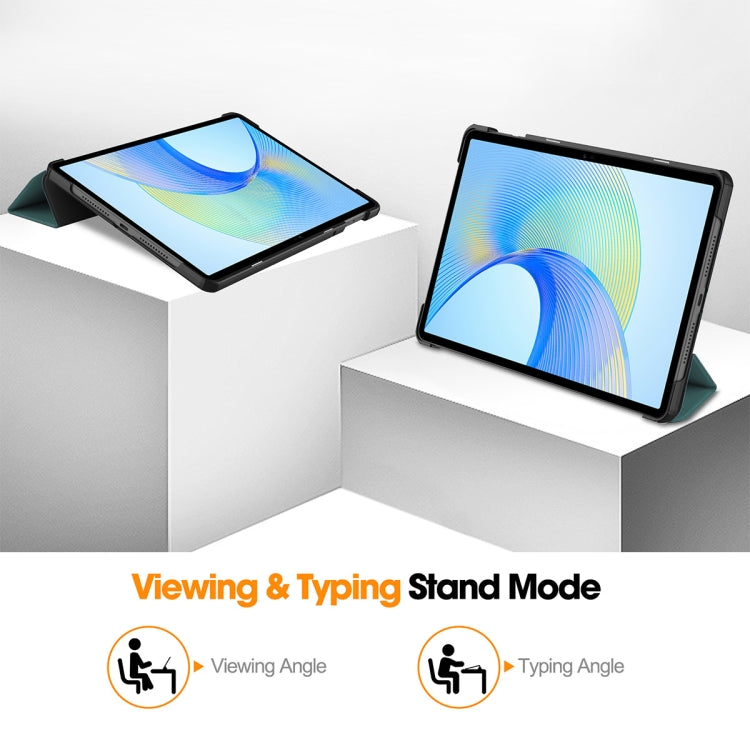 For Honor Pad X8 Pro / X9 11.5 ENKAY Tri-fold Custer Texture Leather Smart Tablet Case(Black) by ENKAY