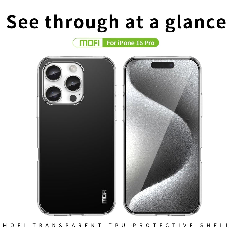 For iPhone 16 Pro MOFI Ming Series Ultra-thin TPU Phone Case(Transparent) by MOFI