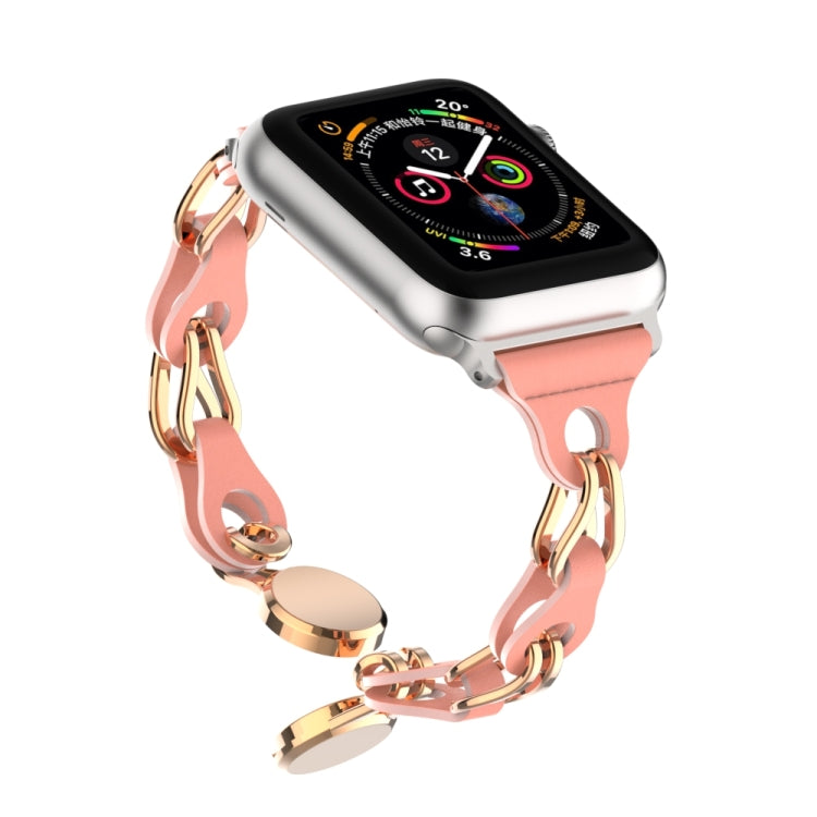 For Apple Watch Ultra 49mm Hollow Leather Chain Magnetic Buckle Watch Band(Red) by bashfashion
