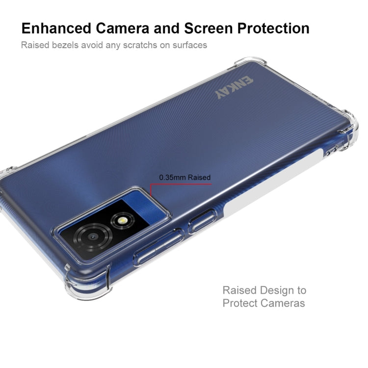 For TCL 501 4G ENKAY Hat-Prince Transparent TPU Shockproof Phone Case by ENKAY